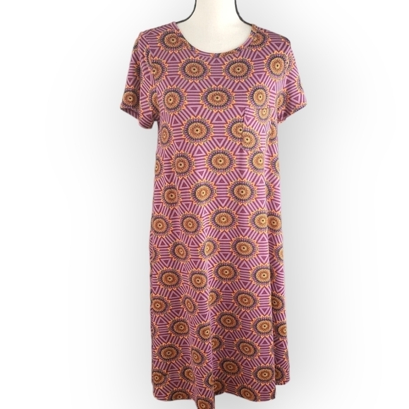 LulaRoe Purple Kaleidescope Print High-Low Carly Dress Size Small - Picture 1 of 6